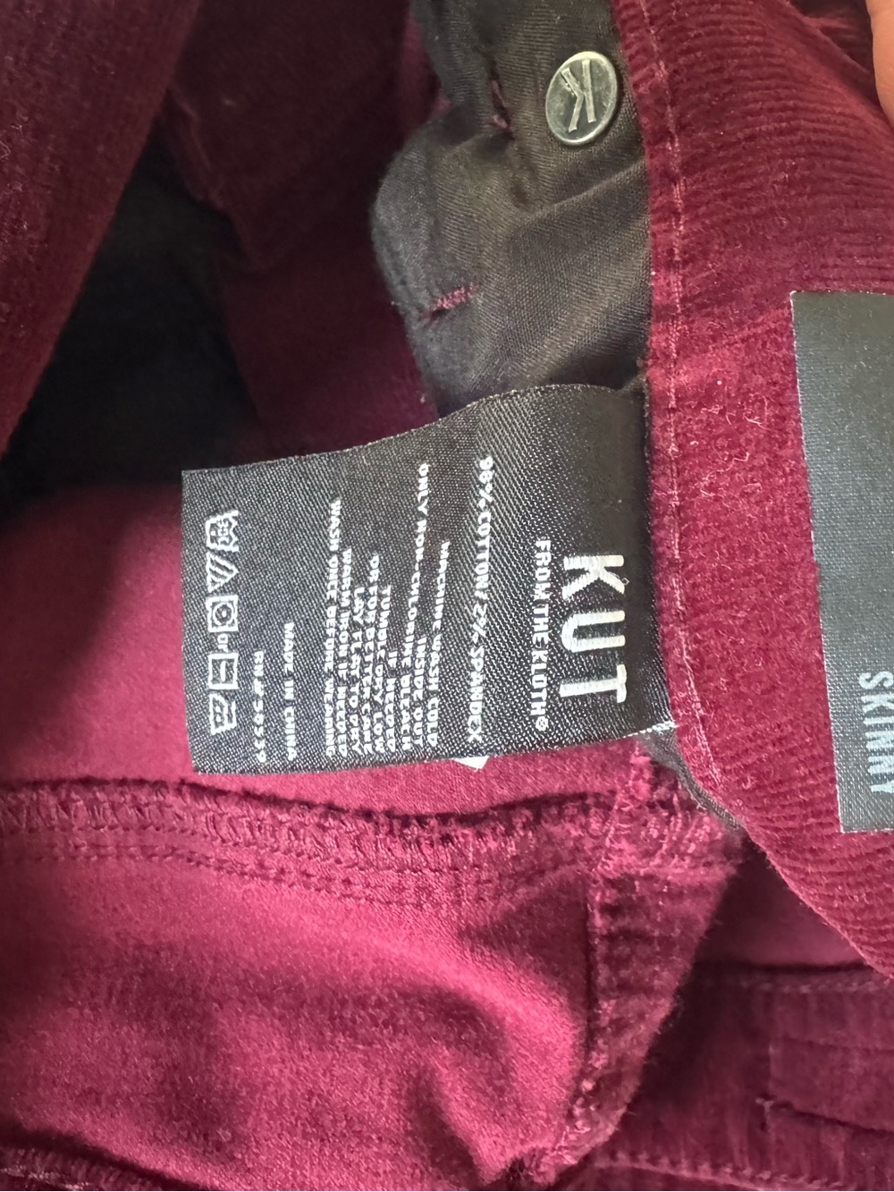 KUT from the Kloth “Diana” Burgundy Corduroy Jeans - Picture 6 of 6